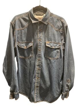 Levi Strauss Signature Denim Long Sleeve Shirt Size Large